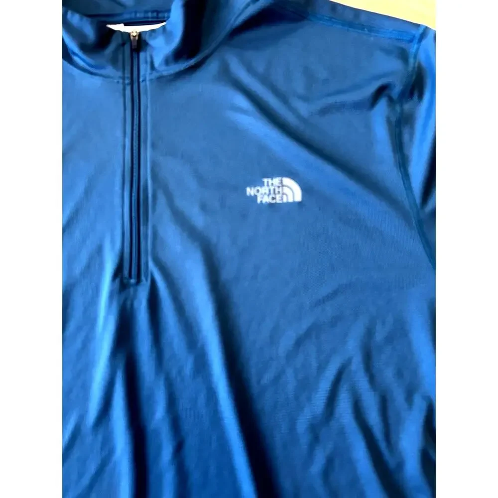 North Face Pullover Shirt Mens XL Teal Blue VaporWick Quarter Zip Outdoor Hiking